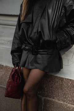 Biker Leather Jacket - Black