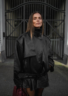 Biker Leather Jacket - Black
