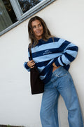 Frey Polo Sweater - Navy/Light Blue