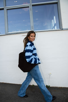 Frey Polo Sweater - Navy/Light Blue
