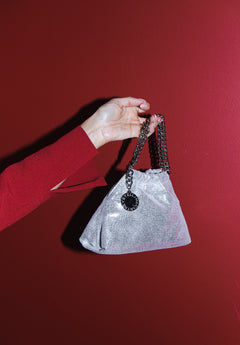 Falabella Mini Drawstring Bag - Silver W/Palladium Color Chain