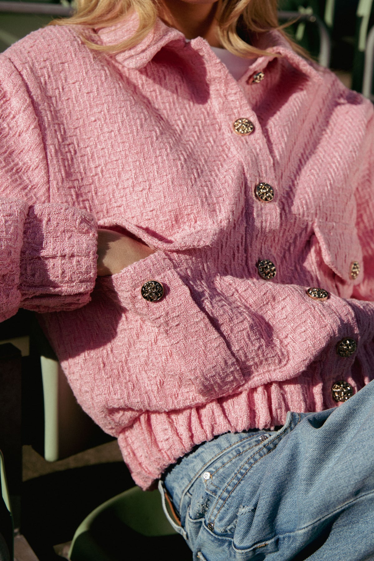 Tone Tweed Jacket - Light Pink