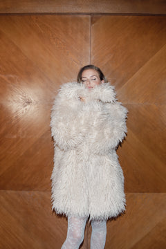 Carla Faux Fur Jacket - Champagne