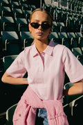 Esther Polo Knit Top - Pink