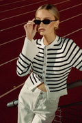 Pernille Knit Cardigan - Navy Striped