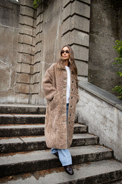 Ingrid Faux Shearling Coat - Camel