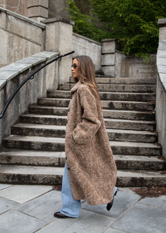Ingrid Faux Shearling Coat - Camel