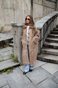 Ingrid Faux Shearling Coat - Camel
