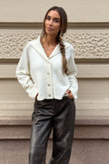 Selina Captain Wool Cardigan - Off White