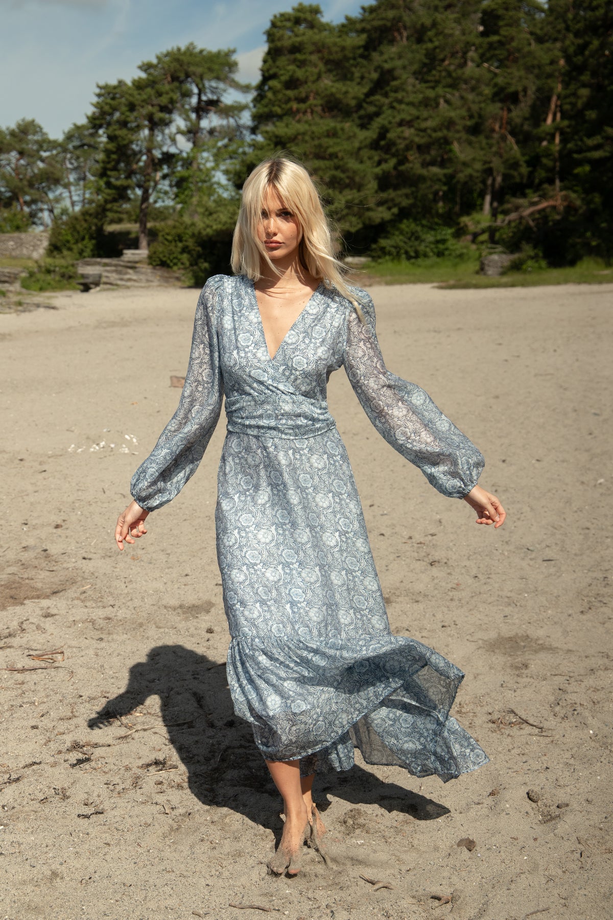 Lana Print Maxi Dress - Blue