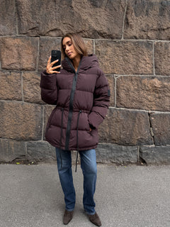 Pernille Down Puffer Jacket - Brown