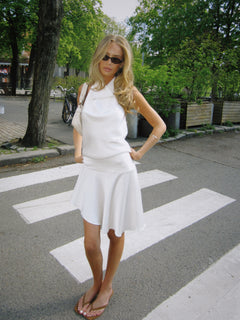 Amalia Satin Skirt - Creme