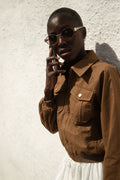 Mona Cotton Bomber Jacket - Brown