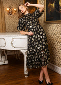 Jardin Midi Dress - Gold Shimmer