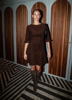 Rita Dress - Dark Mocha Corduroy