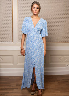 Sonja Midi Dress - Blue Flora