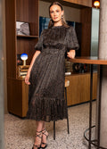 Jardin Midi Dress - Berry Black