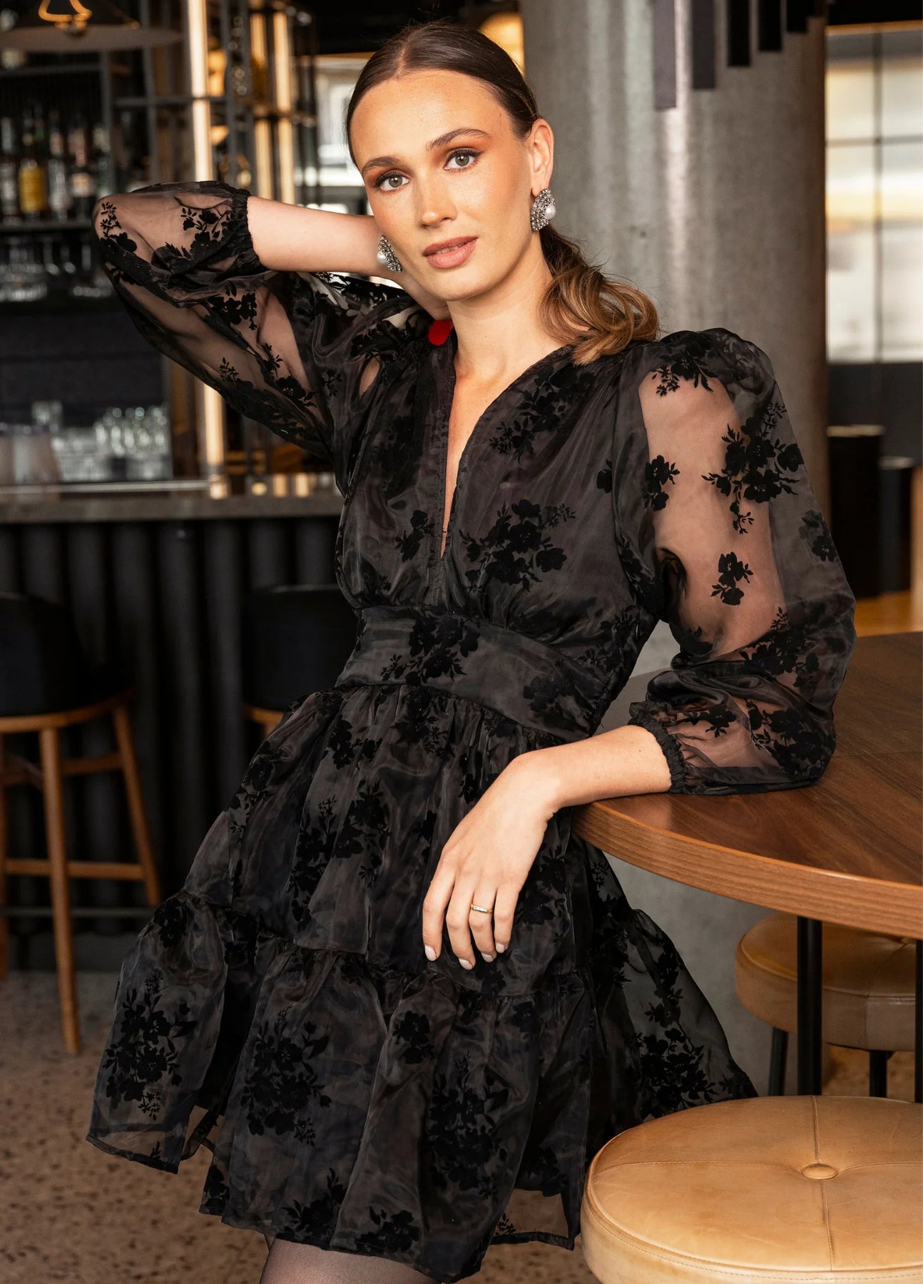 Noor Dress - Shiny Black