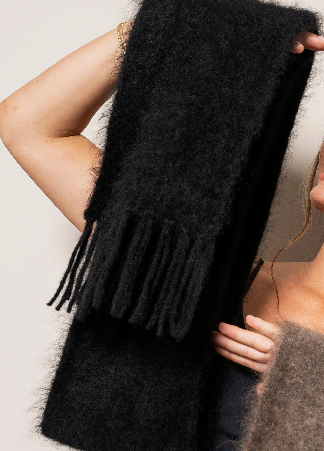 Mohair Scarf - Black