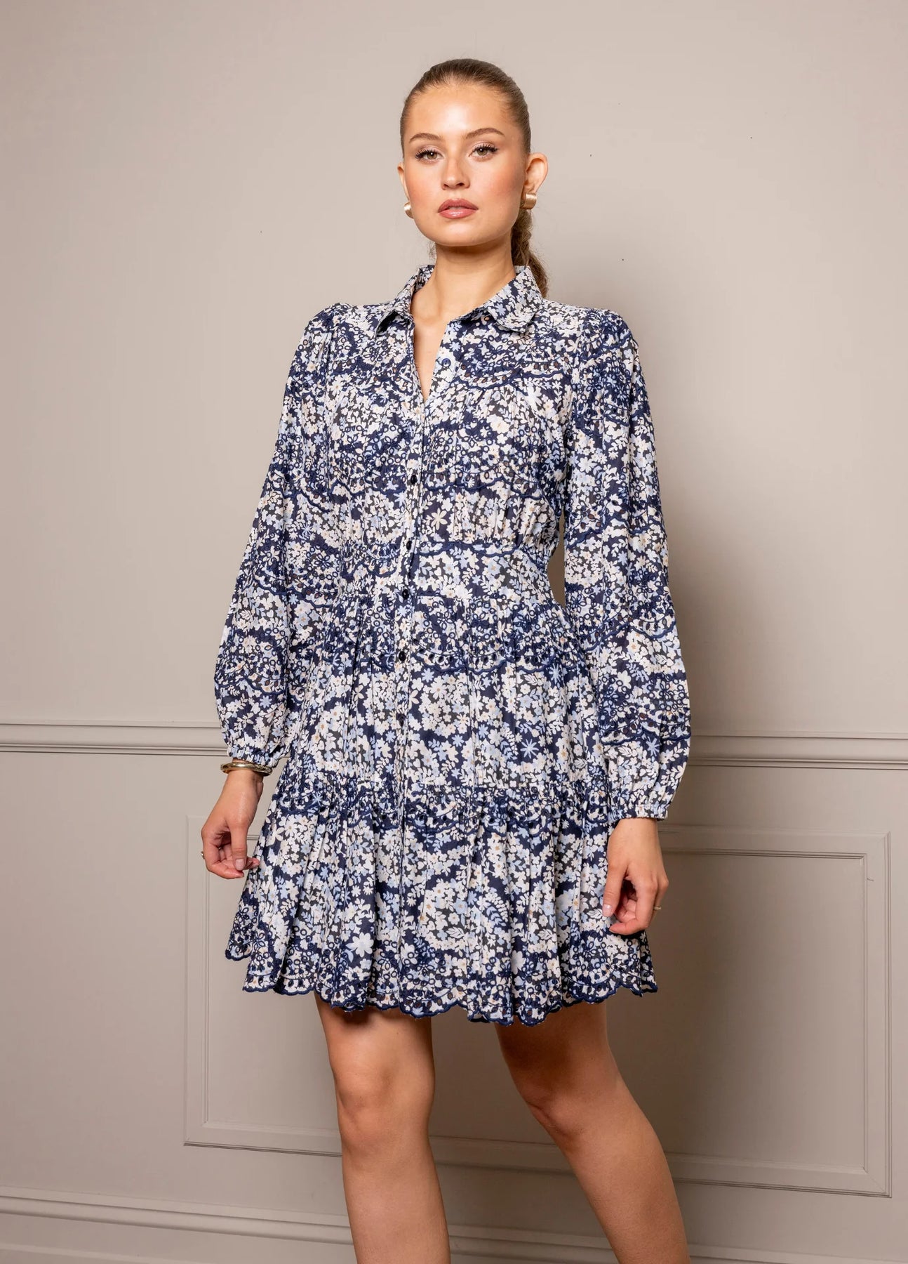 Vicky Dress - Blue Flower