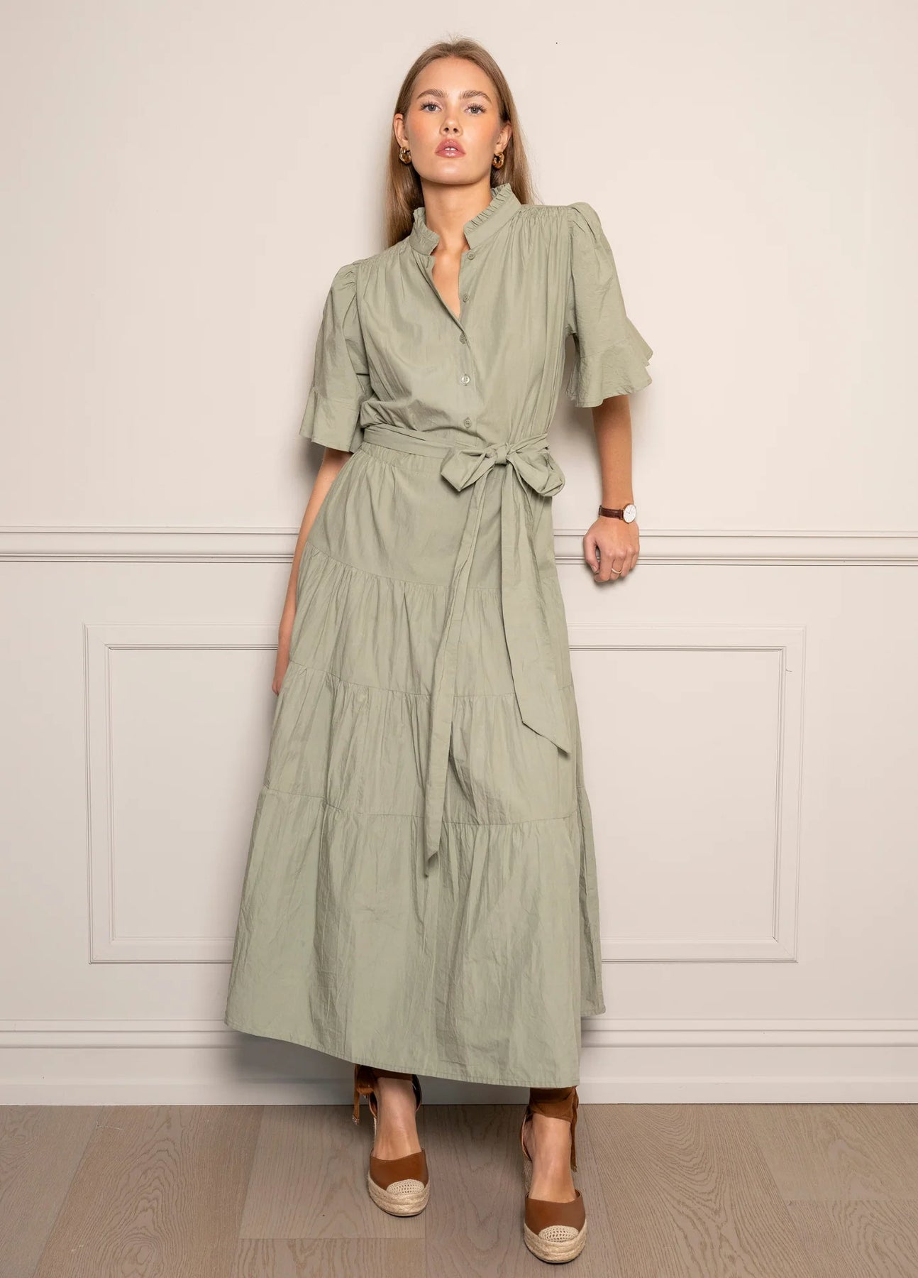 Gaia Dress - Sage Poplin