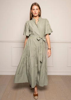 Gaia Dress - Sage Poplin