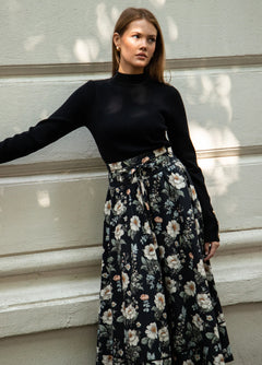 Astrid Skirt - Antique Black Poplin