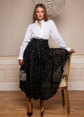 Astrid Skirt - Black Applique