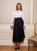 Astrid Skirt - Black Applique
