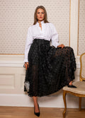 Astrid Skirt - Black Applique