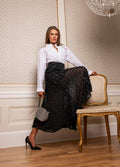 Astrid Skirt - Black Applique