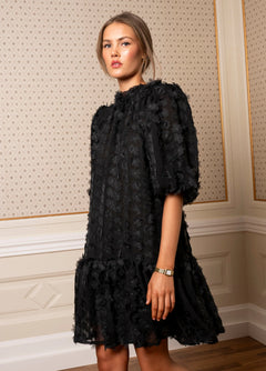 Laura Dress - Black Applique