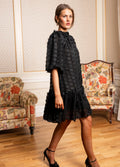 Laura Dress - Black Applique