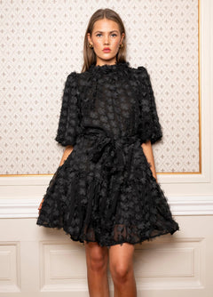 Laura Dress - Black Applique