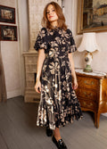 Jardin Midi Dress - Black Blossom