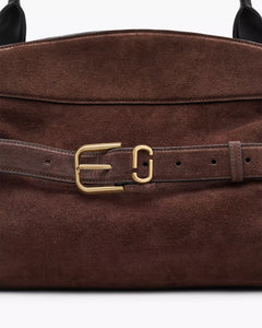 The Suede Dakota Satchel - Dark Brown