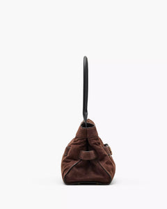 The Suede Dakota Satchel - Dark Brown
