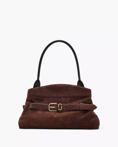 The Suede Dakota Satchel - Dark Brown