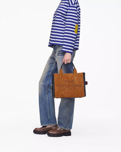 The Suede Leather Medium Tote - Copper