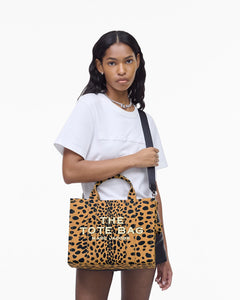 The Cheetah Canvas Medium Tote - Black Multi