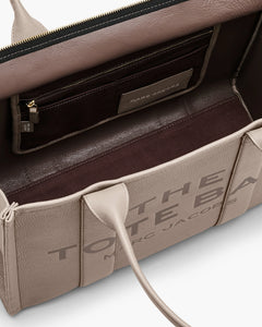 The Leather Large Tote - Cement