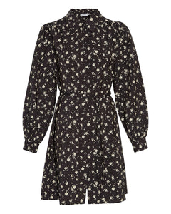 Nathasia Ladonna Shirt Dress Aop - Black Flower