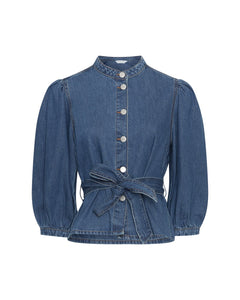 Rylan Elena 3/4 Shirt - Mid Blue Wash