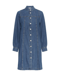 Rylan Elena Shirt Dress - Mid Blue Wash