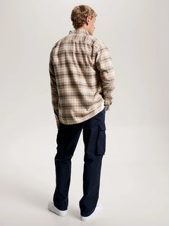 Brushed Tommy Tartan Small Shirt - Classic Khaki / Multi