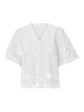 Dahlia Ss Broderi Shirt Noos - Bright White