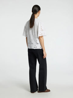 Dahlia Ss Broderi Shirt Noos - Bright White