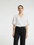 Dahlia Ss Broderi Shirt Noos - Bright White