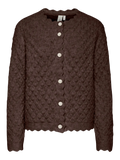Yasbubble Ls Knit Cardigan S. - Hot Fudge
