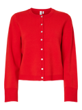 Yaselena Ls Knit Cardigan - Fiery Red
